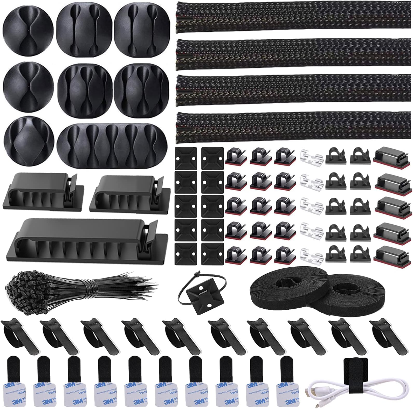N NOROCME Cable Management Kit 192 pièces · noir/translucide